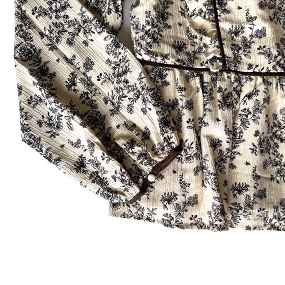 La February Toile Ruffled Babydoll Blouse - Picture 5 of 10